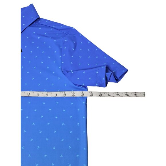 NWT Sunday Swagger Ombre Palm Trees AOP Polo Shirt Men's Medium Performance Golf - Picture 9 of 10